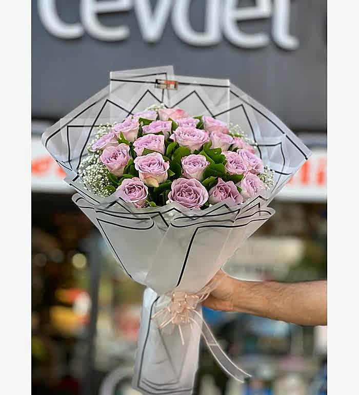 Lila Gül Buketi 20 Adet