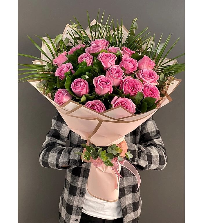 20 Adet Pembe İthal Gül Buketim