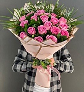 20 Adet Pembe İthal Gül Buketim