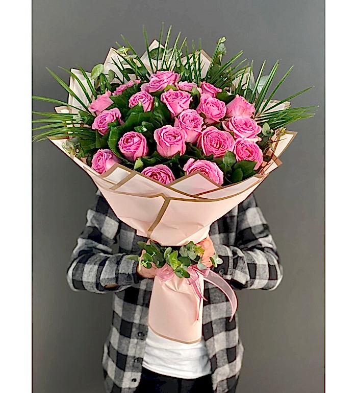 20 Adet Pembe İthal Gül Buketim